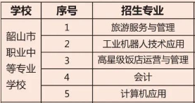 韶山市职业中等专业学校专业