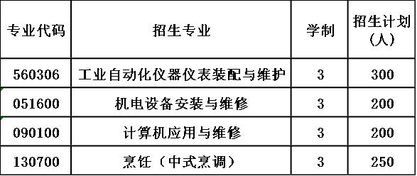 2020年青衣江技工学校招生计划