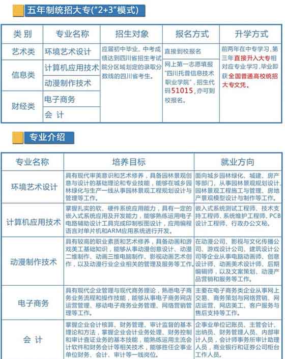 四川托普计算机职业学校招生计划