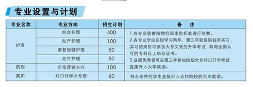 重庆渝西卫生学校专业设计与计划